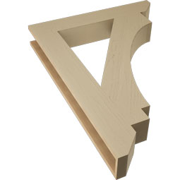 Ekena Millwork - BKTUR055X34X46IMP06RCPR - Timberthane Faux Wood Imperial Style Bracket, Slat Ends, 5 1/2"W x 34"D x 46"H, Primed Tan