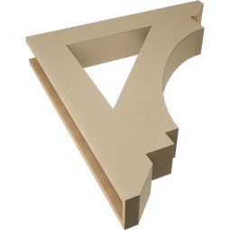 Ekena Millwork - BKTUR055X36X40IMP06RCPR - Timberthane Faux Wood Imperial Style Bracket, Slat Ends, 5 1/2"W x 36"D x 40"H, Primed Tan