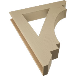 Ekena Millwork - BKTUR055X36X42IMP06RCPR - Timberthane Faux Wood Imperial Style Bracket, Slat Ends, 5 1/2"W x 36"D x 42"H, Primed Tan