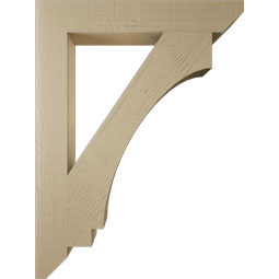 Ekena Millwork - BKTUR055X36X48IMP06RCPR - Timberthane Faux Wood Imperial Style Bracket, Slat Ends, 5 1/2"W x 36"D x 48"H, Primed Tan