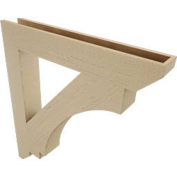 Ekena Millwork - BKTUR055X38X42IMP06RCPR - Timberthane Faux Wood Imperial Style Bracket, Slat Ends, 5 1/2"W x 38"D x 42"H, Primed Tan