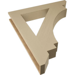 Ekena Millwork - BKTUR055X38X42IMP06RCPR - Timberthane Faux Wood Imperial Style Bracket, Slat Ends, 5 1/2"W x 38"D x 42"H, Primed Tan