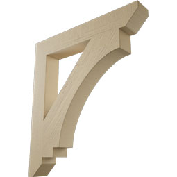 Ekena Millwork - BKTUR055X38X42IMP06RCPR - Timberthane Faux Wood Imperial Style Bracket, Slat Ends, 5 1/2"W x 38"D x 42"H, Primed Tan
