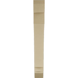 Ekena Millwork - BKTUR055X38X44IMP06RCPR - Timberthane Faux Wood Imperial Style Bracket, Slat Ends, 5 1/2"W x 38"D x 44"H, Primed Tan