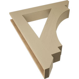 Ekena Millwork - BKTUR055X38X44IMP06RCPR - Timberthane Faux Wood Imperial Style Bracket, Slat Ends, 5 1/2"W x 38"D x 44"H, Primed Tan