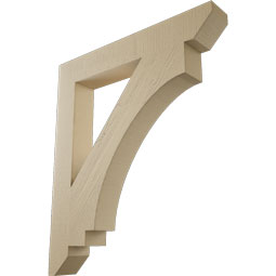 Ekena Millwork - BKTUR055X38X44IMP06RCPR - Timberthane Faux Wood Imperial Style Bracket, Slat Ends, 5 1/2"W x 38"D x 44"H, Primed Tan