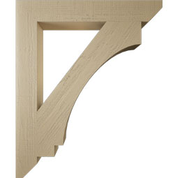 Ekena Millwork - BKTUR055X38X46IMP06RCPR - Timberthane Faux Wood Imperial Style Bracket, Slat Ends, 5 1/2"W x 38"D x 46"H, Primed Tan