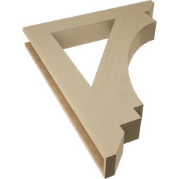 Ekena Millwork - BKTUR055X38X46IMP06RCPR - Timberthane Faux Wood Imperial Style Bracket, Slat Ends, 5 1/2"W x 38"D x 46"H, Primed Tan
