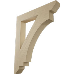 Ekena Millwork - BKTUR055X38X46IMP06RCPR - Timberthane Faux Wood Imperial Style Bracket, Slat Ends, 5 1/2"W x 38"D x 46"H, Primed Tan