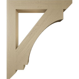 Ekena Millwork - BKTUR055X40X48IMP06RCPR - Timberthane Faux Wood Imperial Style Bracket, Slat Ends, 5 1/2"W x 40"D x 48"H, Primed Tan