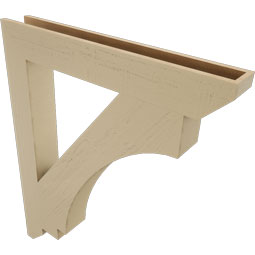 Ekena Millwork - BKTUR055X40X48IMP06RCPR - Timberthane Faux Wood Imperial Style Bracket, Slat Ends, 5 1/2"W x 40"D x 48"H, Primed Tan