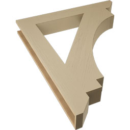 Ekena Millwork - BKTUR055X40X48IMP06RCPR - Timberthane Faux Wood Imperial Style Bracket, Slat Ends, 5 1/2"W x 40"D x 48"H, Primed Tan
