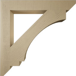 Ekena Millwork - BKTUR055X42X42IMP06RCPR - Timberthane Faux Wood Imperial Style Bracket, Slat Ends, 5 1/2"W x 42"D x 42"H, Primed Tan