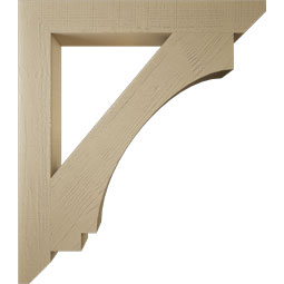 Ekena Millwork - BKTUR055X42X48IMP06RCPR - Timberthane Faux Wood Imperial Style Bracket, Slat Ends, 5 1/2"W x 42"D x 48"H, Primed Tan