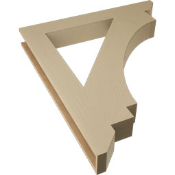 Ekena Millwork - BKTUR055X42X48IMP06RCPR - Timberthane Faux Wood Imperial Style Bracket, Slat Ends, 5 1/2"W x 42"D x 48"H, Primed Tan