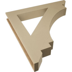 Ekena Millwork - BKTUR055X44X44IMP06RCPR - Timberthane Faux Wood Imperial Style Bracket, Slat Ends, 5 1/2"W x 44"D x 44"H, Primed Tan