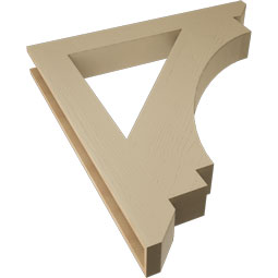 Ekena Millwork - BKTUR055X44X48IMP06RCPR - Timberthane Faux Wood Imperial Style Bracket, Slat Ends, 5 1/2"W x 44"D x 48"H, Primed Tan