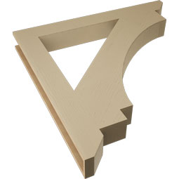Ekena Millwork - BKTUR055X48X48IMP06RCPR - Timberthane Faux Wood Imperial Style Bracket, Slat Ends, 5 1/2"W x 48"D x 48"H, Primed Tan
