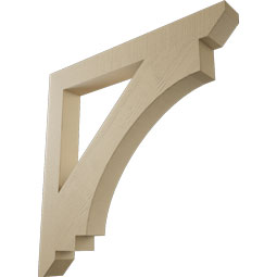 Ekena Millwork - BKTUR055X48X48IMP06RCPR - Timberthane Faux Wood Imperial Style Bracket, Slat Ends, 5 1/2"W x 48"D x 48"H, Primed Tan