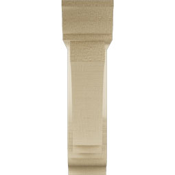 Ekena Millwork - BKTUR0352X14X14IMP01RCPR - Timberthane Faux Wood Imperial Style Bracket w/ Offset Brace, Traditional Ends, 3 1/2"W x 14"D x 14"H, Primed Tan