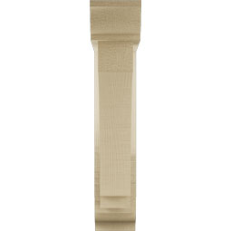 Ekena Millwork - BKTUR0352X14X18IMP01RCPR - Timberthane Faux Wood Imperial Style Bracket w/ Offset Brace, Traditional Ends, 3 1/2"W x 14"D x 18"H, Primed Tan