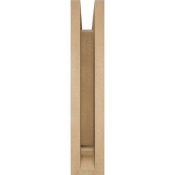 Ekena Millwork - BKTUR0352X14X18IMP01RCPR - Timberthane Faux Wood Imperial Style Bracket w/ Offset Brace, Traditional Ends, 3 1/2"W x 14"D x 18"H, Primed Tan