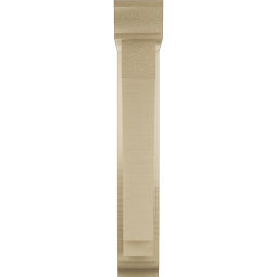 Ekena Millwork - BKTUR0352X14X22IMP01RCPR - Timberthane Faux Wood Imperial Style Bracket w/ Offset Brace, Traditional Ends, 3 1/2"W x 14"D x 22"H, Primed Tan