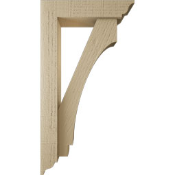 Ekena Millwork - BKTUR0352X14X26IMP01RCPR - Timberthane Faux Wood Imperial Style Bracket w/ Offset Brace, Traditional Ends, 3 1/2"W x 14"D x 26"H, Primed Tan