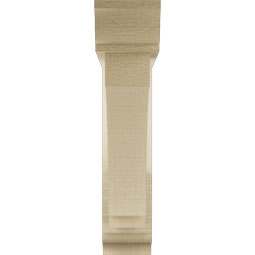 Ekena Millwork - BKTUR0352X16X16IMP01RCPR - Timberthane Faux Wood Imperial Style Bracket w/ Offset Brace, Traditional Ends, 3 1/2"W x 16"D x 16"H, Primed Tan