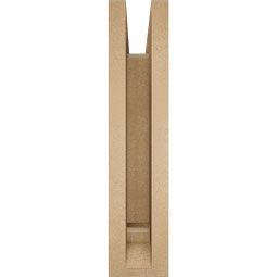 Ekena Millwork - BKTUR0352X16X16IMP01RCPR - Timberthane Faux Wood Imperial Style Bracket w/ Offset Brace, Traditional Ends, 3 1/2"W x 16"D x 16"H, Primed Tan