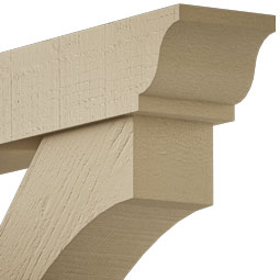 Ekena Millwork - BKTUROIMP00 - Timberthane Rough Cedar Faux Wood Imperial Traditional Bracket w/ Offset Brace