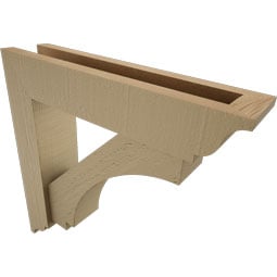 Ekena Millwork - BKTUROIMP00 - Timberthane Rough Cedar Faux Wood Imperial Traditional Bracket w/ Offset Brace
