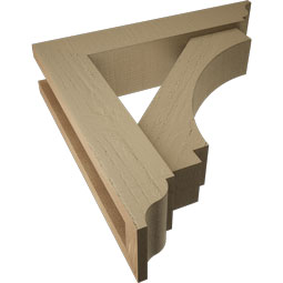 Ekena Millwork - BKTUROIMP00 - Timberthane Rough Cedar Faux Wood Imperial Traditional Bracket w/ Offset Brace