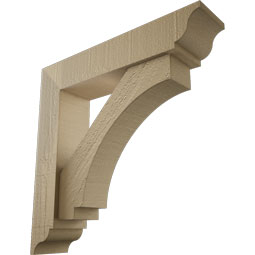 Ekena Millwork - BKTUROIMP00 - Timberthane Rough Cedar Faux Wood Imperial Traditional Bracket w/ Offset Brace