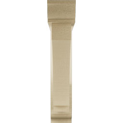 Ekena Millwork - BKTUR0352X18X18IMP01RCPR - Timberthane Faux Wood Imperial Style Bracket w/ Offset Brace, Traditional Ends, 3 1/2"W x 18"D x 18"H, Primed Tan