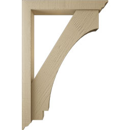 Ekena Millwork - BKTUR0352X24X36IMP01RCPR - Timberthane Faux Wood Imperial Style Bracket w/ Offset Brace, Traditional Ends, 3 1/2"W x 24"D x 36"H, Primed Tan