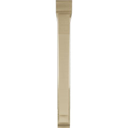 Ekena Millwork - BKTUR0352X28X32IMP01RCPR - Timberthane Faux Wood Imperial Style Bracket w/ Offset Brace, Traditional Ends, 3 1/2"W x 28"D x 32"H, Primed Tan