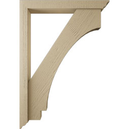 Ekena Millwork - BKTUR0352X28X40IMP01RCPR - Timberthane Faux Wood Imperial Style Bracket w/ Offset Brace, Traditional Ends, 3 1/2"W x 28"D x 40"H, Primed Tan
