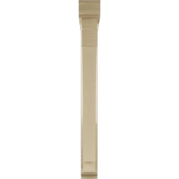 Ekena Millwork - BKTUR0352X30X34IMP01RCPR - Timberthane Faux Wood Imperial Style Bracket w/ Offset Brace, Traditional Ends, 3 1/2"W x 30"D x 34"H, Primed Tan