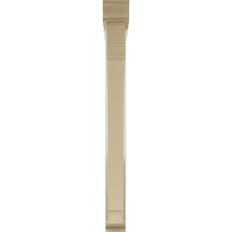 Ekena Millwork - BKTUR0352X32X36IMP01RCPR - Timberthane Faux Wood Imperial Style Bracket w/ Offset Brace, Traditional Ends, 3 1/2"W x 32"D x 36"H, Primed Tan