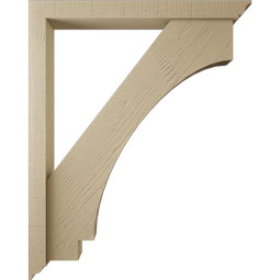Ekena Millwork - BKTUR0352X32X40IMP01RCPR - Timberthane Faux Wood Imperial Style Bracket w/ Offset Brace, Traditional Ends, 3 1/2"W x 32"D x 40"H, Primed Tan