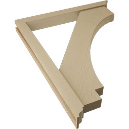 Ekena Millwork - BKTUR0352X32X40IMP01RCPR - Timberthane Faux Wood Imperial Style Bracket w/ Offset Brace, Traditional Ends, 3 1/2"W x 32"D x 40"H, Primed Tan