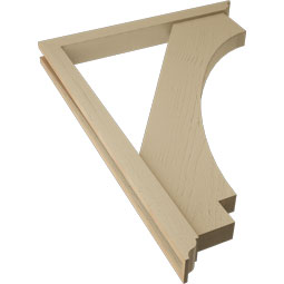 Ekena Millwork - BKTUR0352X32X44IMP01RCPR - Timberthane Faux Wood Imperial Style Bracket w/ Offset Brace, Traditional Ends, 3 1/2"W x 32"D x 44"H, Primed Tan