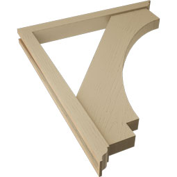 Ekena Millwork - BKTUR0352X34X40IMP01RCPR - Timberthane Faux Wood Imperial Style Bracket w/ Offset Brace, Traditional Ends, 3 1/2"W x 34"D x 40"H, Primed Tan