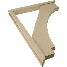 Ekena Millwork - BKTUR0352X36X48IMP01RCPR - Timberthane Faux Wood Imperial Style Bracket w/ Offset Brace, Traditional Ends, 3 1/2"W x 36"D x 48"H, Primed Tan