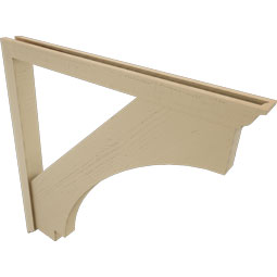 Ekena Millwork - BKTUR0352X40X40IMP01RCPR - Timberthane Faux Wood Imperial Style Bracket w/ Offset Brace, Traditional Ends, 3 1/2"W x 40"D x 40"H, Primed Tan