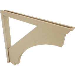 Ekena Millwork - BKTUR0352X42X42IMP01RCPR - Timberthane Faux Wood Imperial Style Bracket w/ Offset Brace, Traditional Ends, 3 1/2"W x 42"D x 42"H, Primed Tan