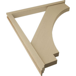 Ekena Millwork - BKTUR0352X42X48IMP01RCPR - Timberthane Faux Wood Imperial Style Bracket w/ Offset Brace, Traditional Ends, 3 1/2"W x 42"D x 48"H, Primed Tan