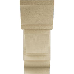 Ekena Millwork - BKTUR0554X14X14IMP01RCPR - Timberthane Faux Wood Imperial Style Bracket w/ Offset Brace, Traditional Ends, 5 1/2"W x 14"D x 14"H, Primed Tan