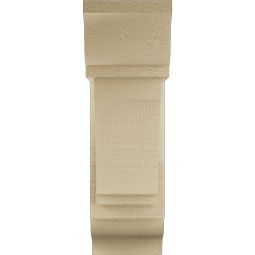 Ekena Millwork - BKTUR0554X14X18IMP01RCPR - Timberthane Faux Wood Imperial Style Bracket w/ Offset Brace, Traditional Ends, 5 1/2"W x 14"D x 18"H, Primed Tan